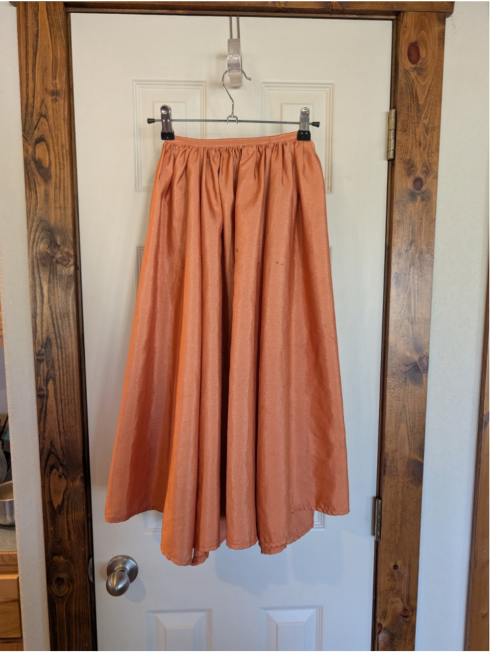 Women's Tea length Orange Circle Rehearsal / Costume Skirt with Adjustable Ties - Picture 2 of 14